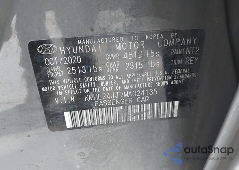 2021 Hyundai Sonata Blue z USA, uszkodzony, nr VIN KMHL24JJ7MA024135